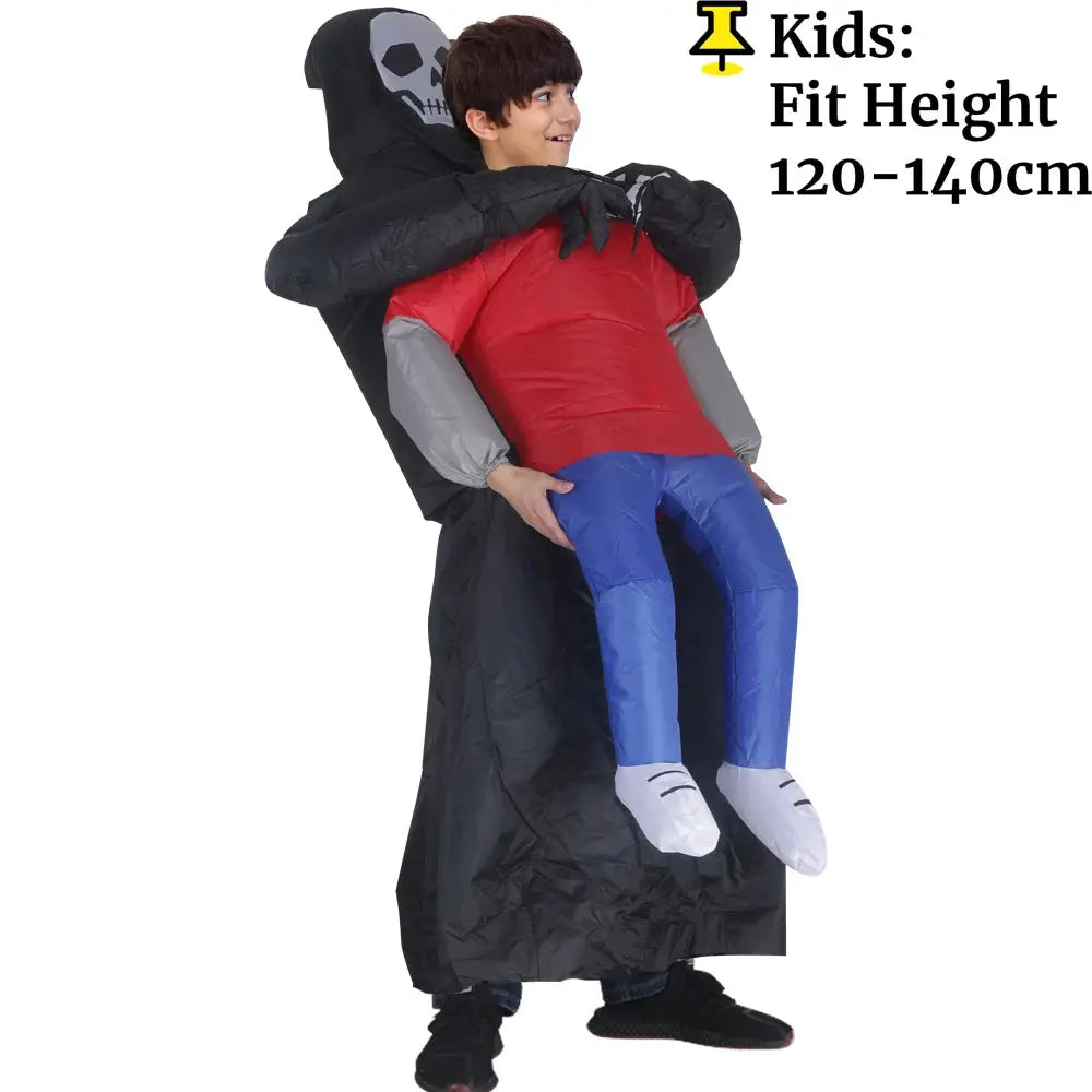 Adult Funny Inflatable Black Robe Mask Ghost Costume Props Halloween Day of the Dead Carnival Party Masquerade Cosplay Suncollections