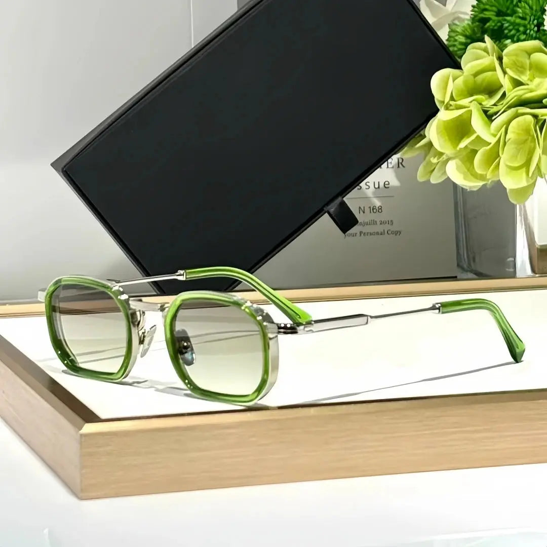 Heavy Metal Fashion Trend Luxury Vintage Sunglasses JEAN Alloy+Acetate UV400 HD CR39 Lens Retro Square Design Unisex Top Quality - Suncollections