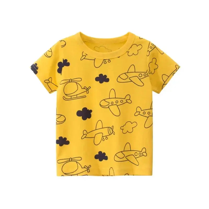 2025 Children's T-Shirt for Boys Girls Kids Shirts Baby Short Sleeve Full Print Toddler Cotton Cartoon Car Tee Tops Clothing - Suncollections