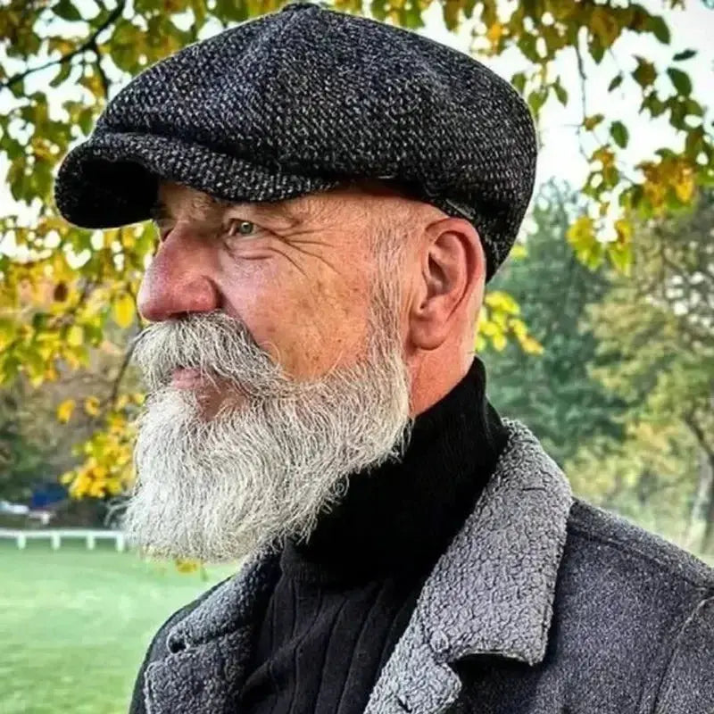Men Newsboy Hats Peaky Autumn Vintage Herringbone Octagon Cap Women Casual Stripe Berets Gatsby Flat Hat - Suncollections