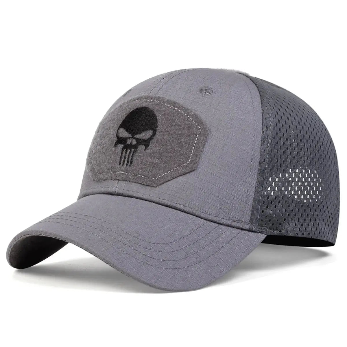 Unisex Skull Embroidered Top with Patch Breathable Baseball Caps Spring and Autumn Outdoor Adjustable Casual Hat Sunscreen Hat - Suncollections