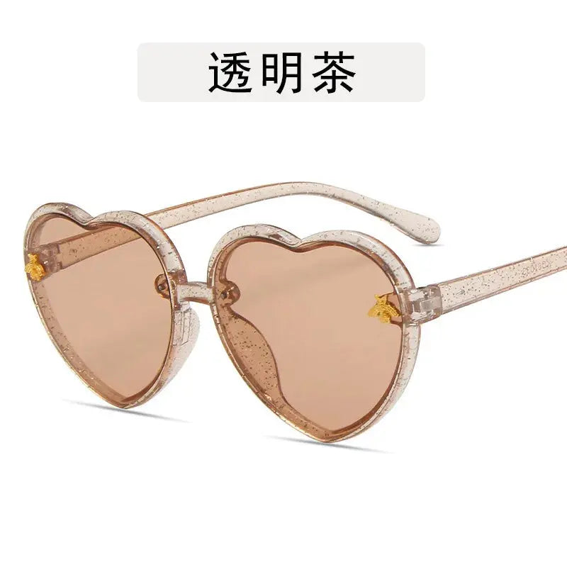 Fashion Heart Kids Sunglasses Children Retro Cute Pink Cartoon Sun Glasses Frame Girls Boys Baby Sunglasses UV400 Eyewear - Suncollections