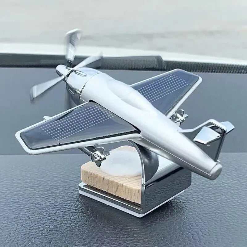 Solar Powered Rotating Aircraft Desktop Aircraft Decoration Interior Decoration Car Decoration Children's Birthday Gift-A22G - Suncollections