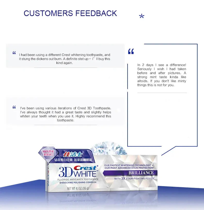 Crest 3D Toothpaste Mousse White Brilliance Advanced Bleaching Toothpaste Activated Charcoal - Suncollections