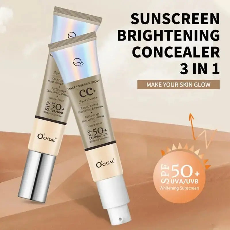CC Cream With SPF 50 Color Correcting Cream SPF 50 Sunscreen Full Coverage Foundation Lightweight Foundation Moisturizing - Suncollections