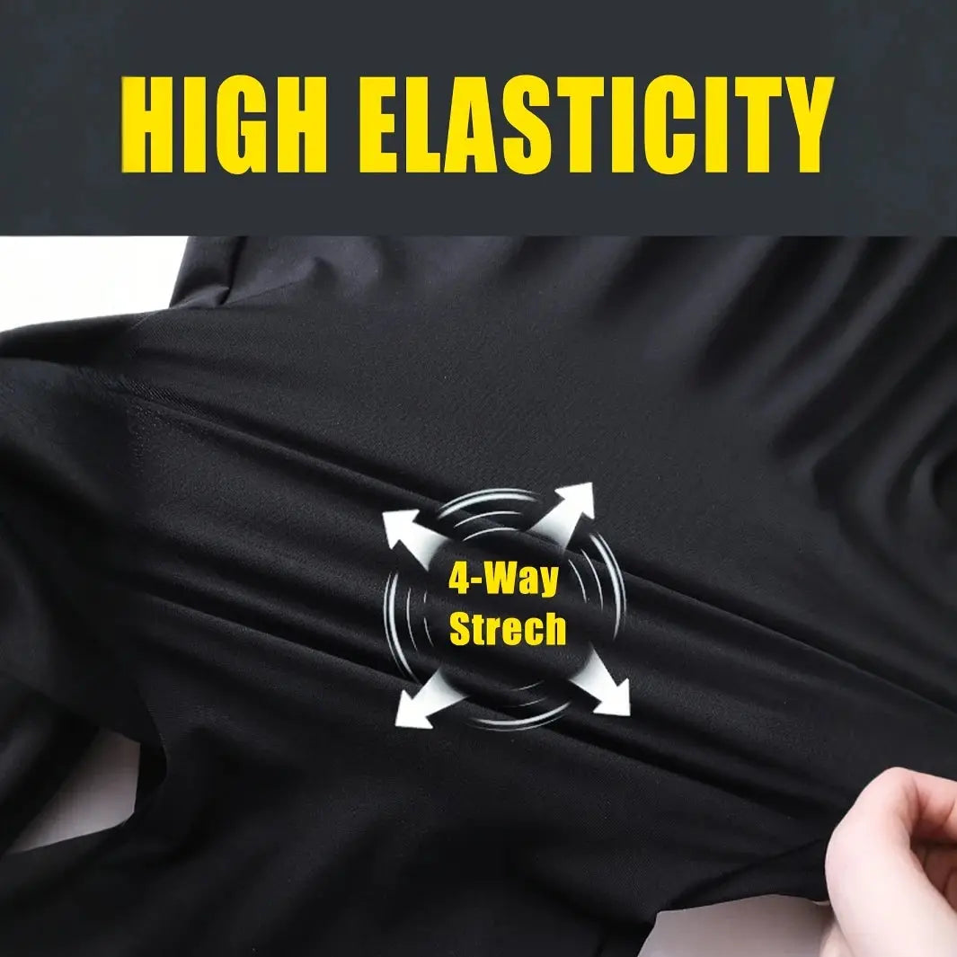 Men's casual pants, ice silk casual pants, sports cropped pants, high stretch, zippered pockets, elastic pants, fashionable casu Suncollections