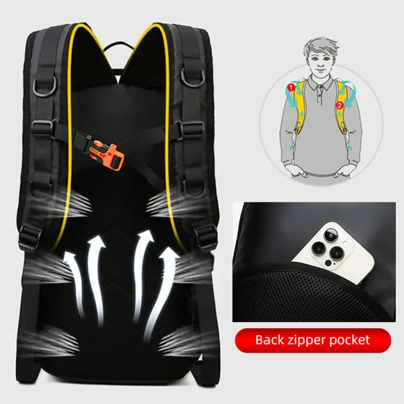 Fishing Lure Bag Men Waterproof Molle Fishing Rod Box Backpack Multi-functional Outdoor Travel Hiking Camping Shoulder Backpack - Suncollections