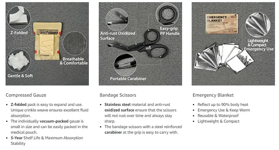 Rhino Rescue EDC Pouch First Aid Kit Tactical Survival Trauma Kit Molle Utility Tool Pouches For Camping Hiking - Suncollections