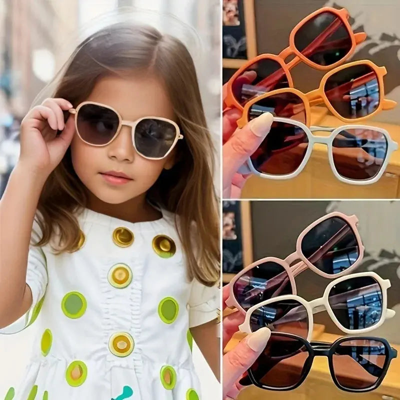 Versatile Cute Sweet Oversize Square Frame Sunglasses for Boys Girls Outdoor Sun Glasses Party Vacation Travel Supply Photo Prop - Suncollections