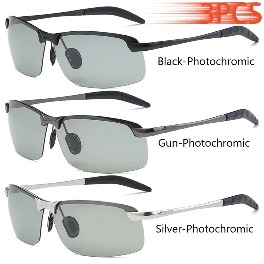 Men Photochromic Polarized Sunglasses Driving Fishing Chameleon Glasses Change Color Sun Glasses Day Night Vision UV400 Eyewear - Suncollections