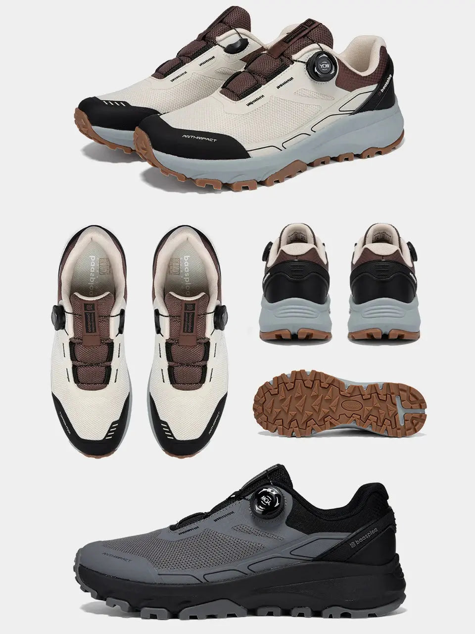 Baasploa New Men Outdoor Sneakers Mesh Breathable Rotating Button Hiking Shoes Male Comfort Rubber Sole Non-Slip Walking Shoes Suncollections