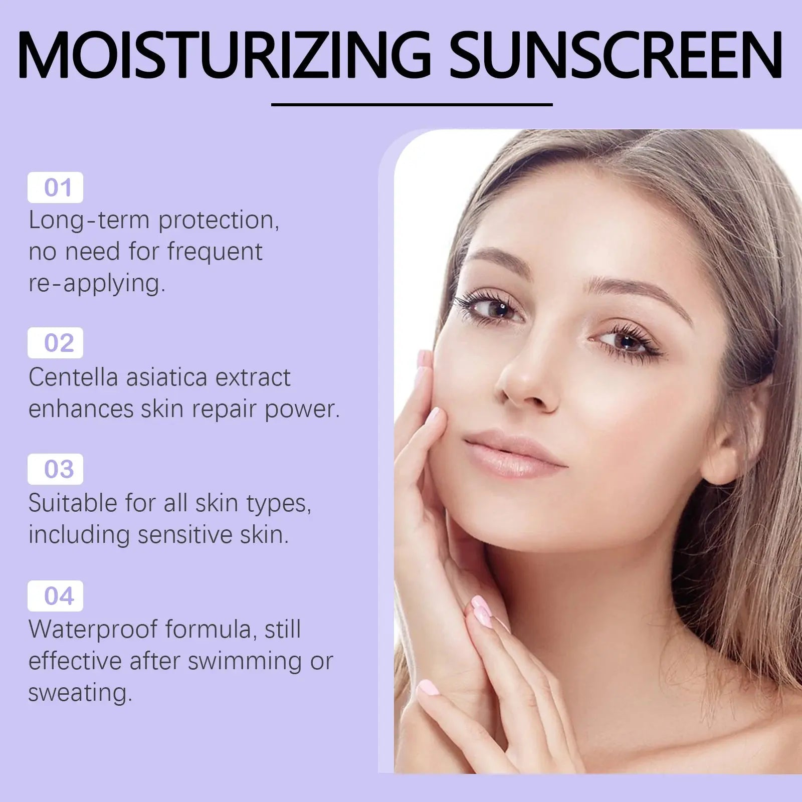 Sunscreen Cream Spf 90+ UV Protective Sunburn Repair Cream Sun Block Isolation Cream Moisturizing Oil-Control Skin Care Products - Suncollections