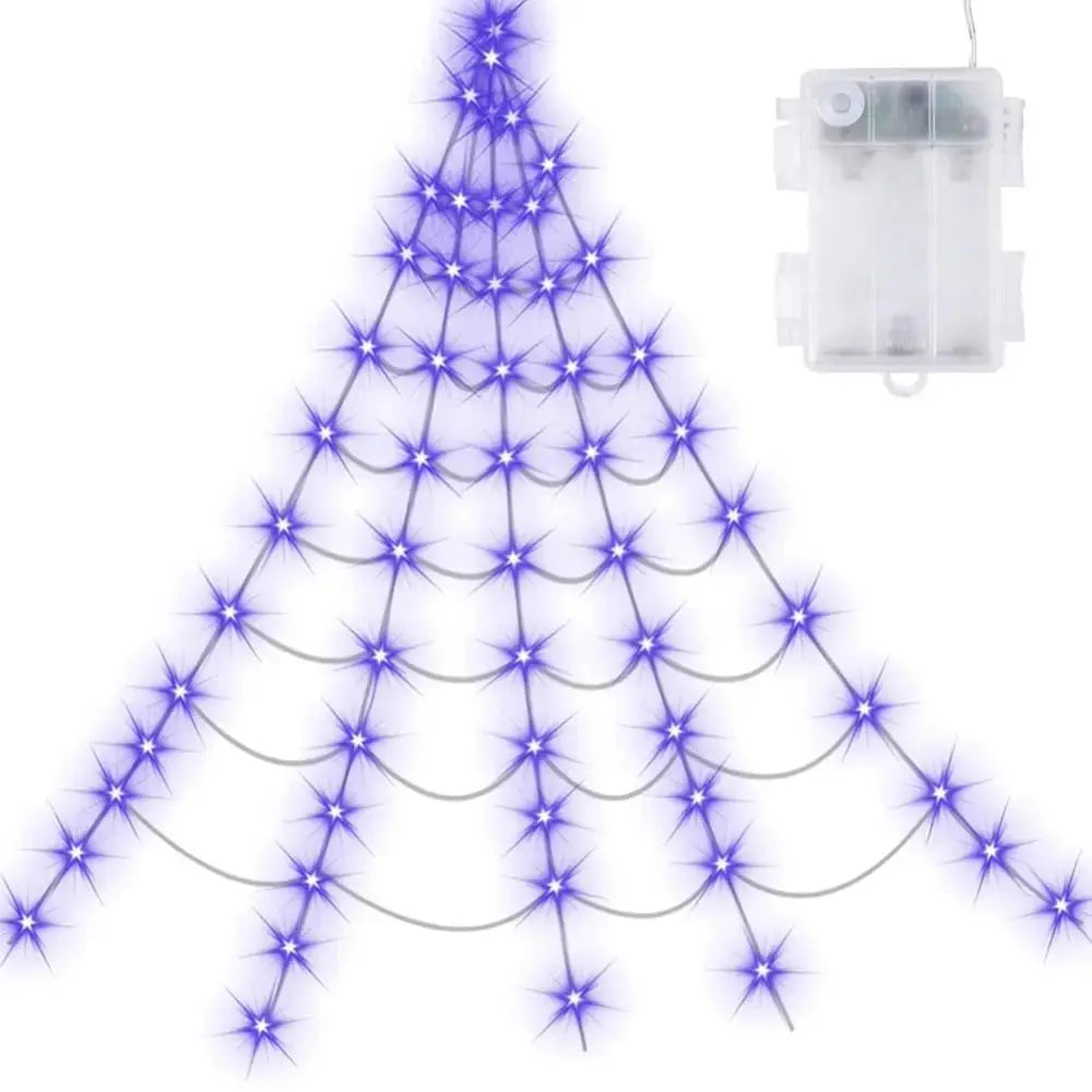 Practical 8 Modes Halloween Spider Web Lights Glow 250 LEDs LED Spider Net Hanging 5m Scary Giant Spider Haunted House Suncollections