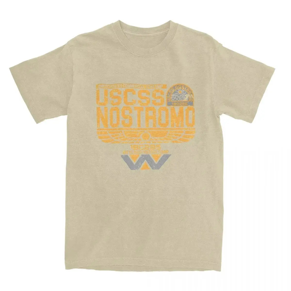 Funny Nostromo Aged Classic T-Shirt for Men O Neck 100% Cotton Casual Short Sleeve Tees Plus Size Clothing Tops Harajuku O-Neck - Suncollections