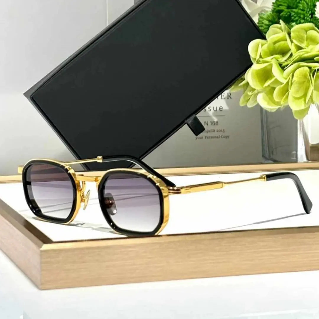 Heavy Metal Fashion Trend Luxury Vintage Sunglasses JEAN Alloy+Acetate UV400 HD CR39 Lens Retro Square Design Unisex Top Quality - Suncollections