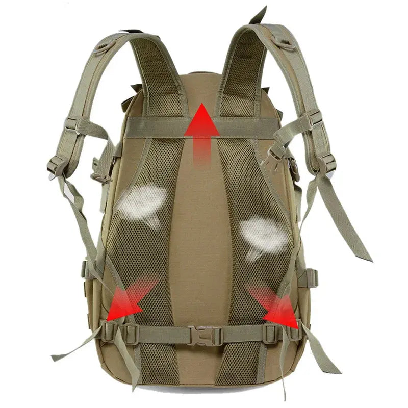 40L Camping Backpack Men's Bag Travel Bags Tactical Molle Climbing Rucksack Hiking Outdoor Reflective Shoulder Fishing Bag - Suncollections
