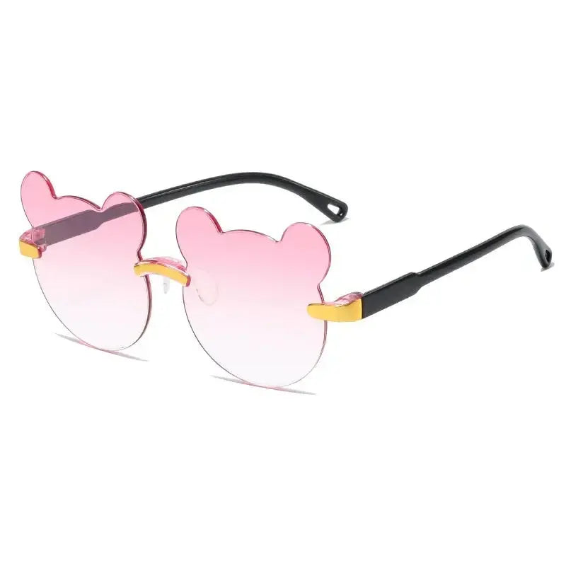 Fashionable New Outdoor Travel Skiing Sunglasses Cartoon Bear Sunglassess for Boy Girl Children Rimless Casual Sunglasses UV400 - Suncollections