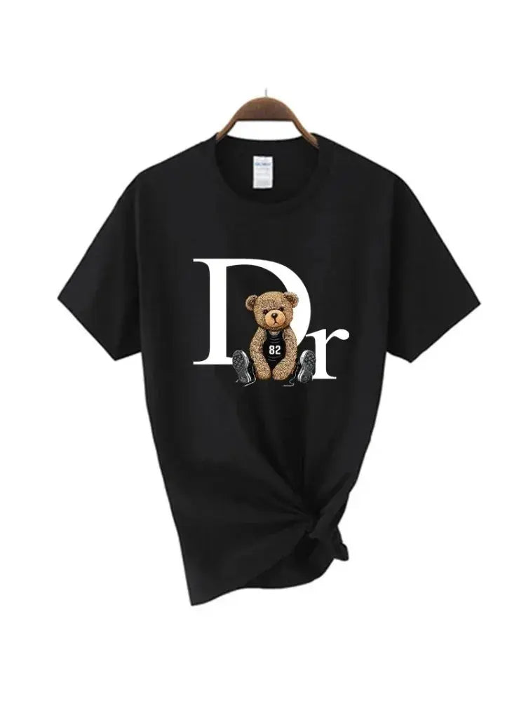 Fashion Luxury Brand Cute Bear Print Women T-shirt  Tshirt Summer Graphic Fashion Female T Shirts Woman Clothing Free Shipping - Suncollections