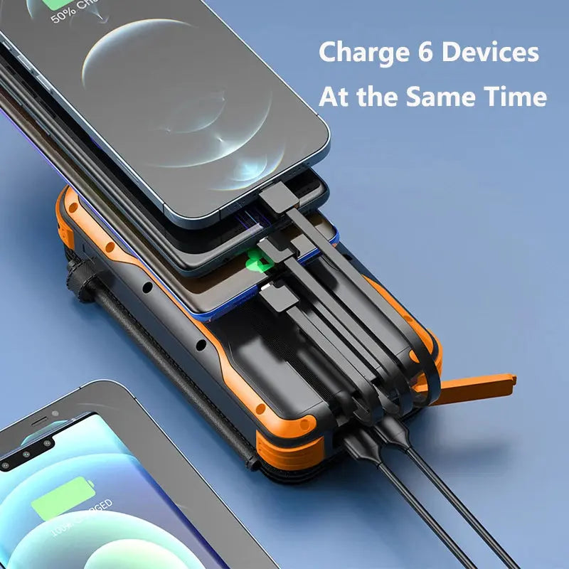 43800mAh Solar Power Bank with 4 Solar Panel Wireless Charger Powerbank for iPhone 15 Samsung S24 PD 20W Fast Charging Powerbank - Suncollections