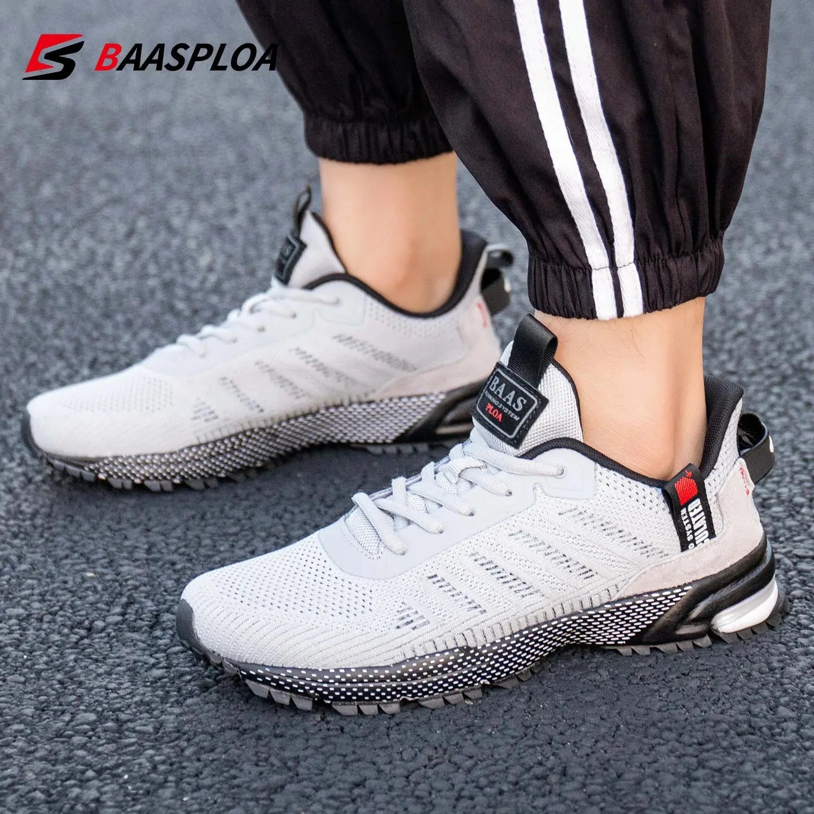 Men's Running Shoes Baasploa Male Sneakers Shoes Breathable Mesh Outdoor Grass Walking Gym Shoes For Men Plus Size 41-50 Suncollections
