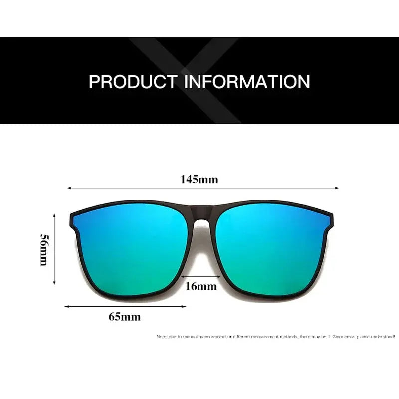Polarized Clip On Sunglasses Men Car Driver Goggles Night Vision Glasses Anti Glare Vintage Square Glasses Oculos - Suncollections