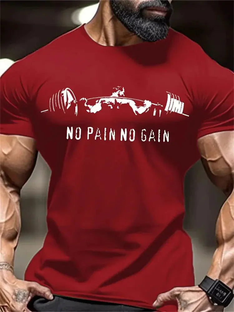 New Men's Fitness T-Shirt Fierce Gym Sports Short-Sleeved Top Quick-Dry Round Neck T-Shirt Fitness Competition Training Clothes - Suncollections
