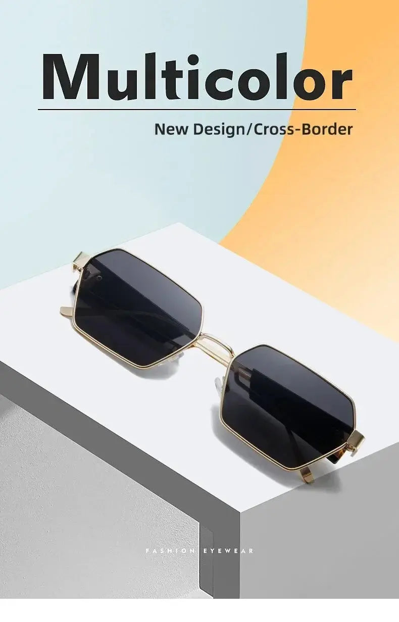 2025 High Quality Rectangle Sunglasses Women Metal Frame Glasses Fashion Brand Designer Vintage Eyewear UV Gafas De Sol Mujer - Suncollections