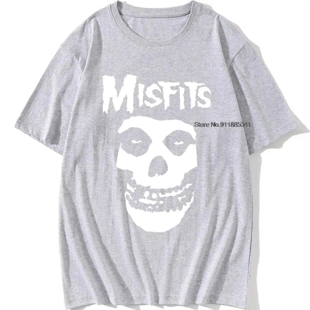 new men's hip-hop punk skull misfits brand cotton short-sleeve T-shirt marve - Suncollections