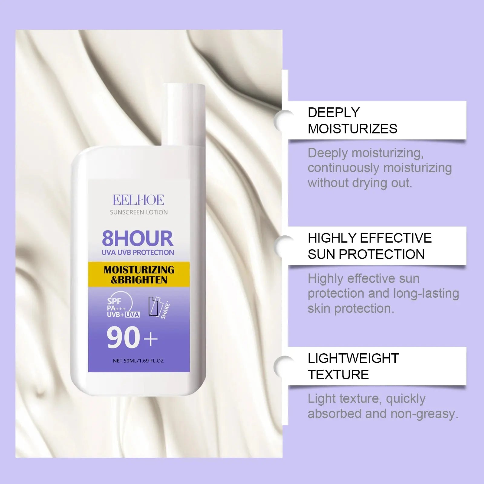 Sunscreen Cream Spf 90+ UV Protective Sunburn Repair Cream Sun Block Isolation Cream Moisturizing Oil-Control Skin Care Products - Suncollections