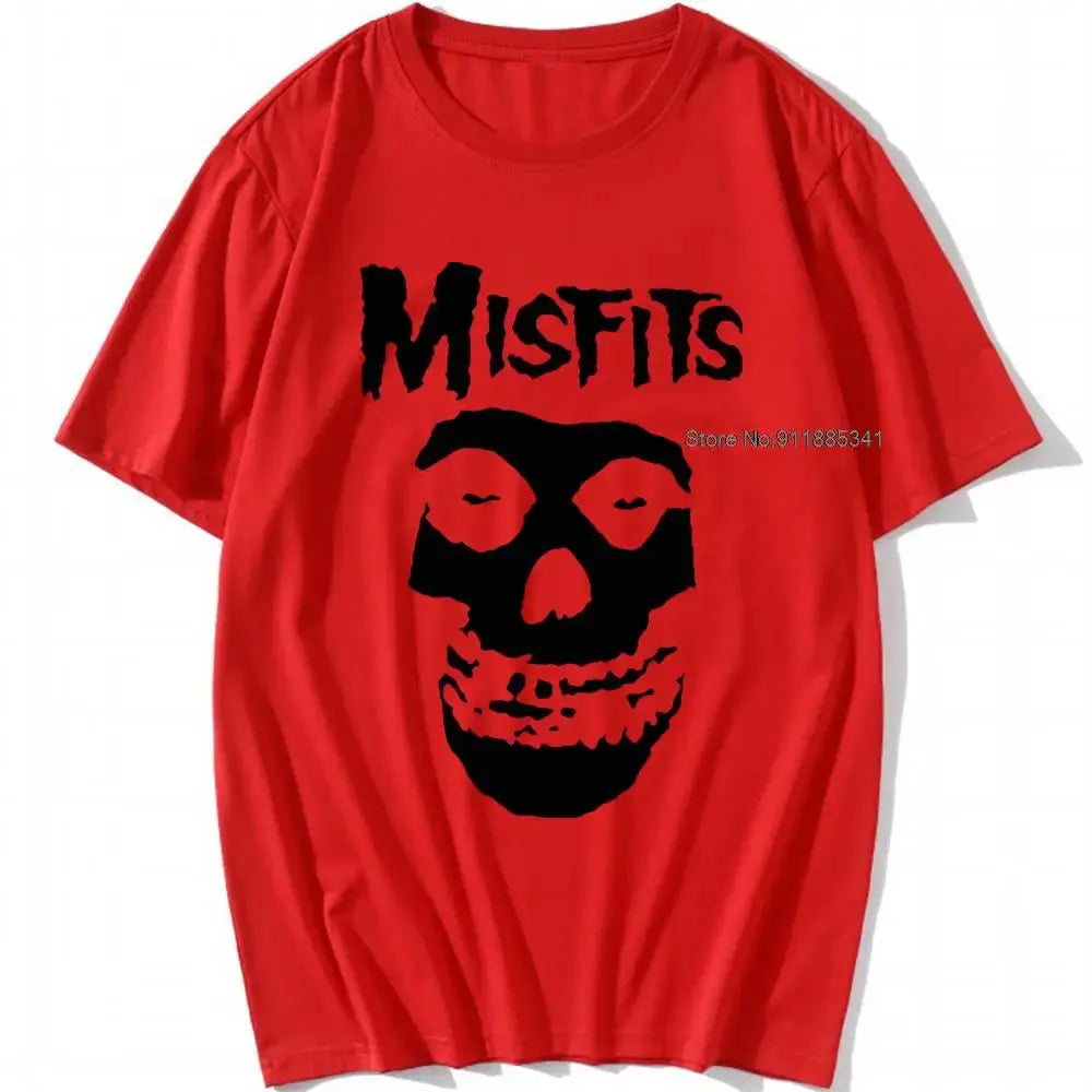 new men's hip-hop punk skull misfits brand cotton short-sleeve T-shirt marve - Suncollections