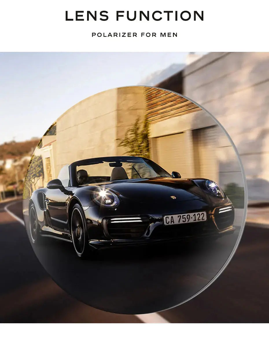 CAPONI Sunglasses Men Polarized Outdoor Ultra Light Pure Titanium Black Sunglasses Original Designer Photochromic Shade BS23503 - Suncollections