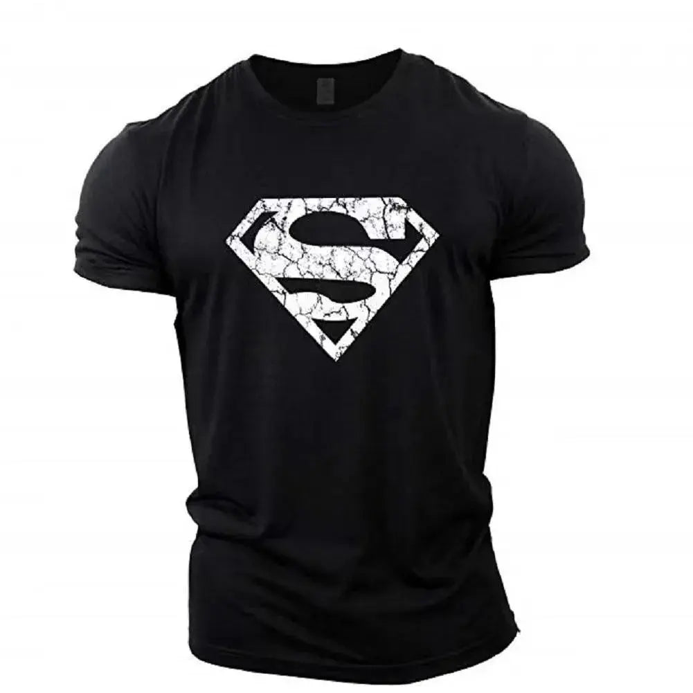 Europe and the United States GYM Superman hip hop sports fitness casual summer loose men's T-shirt shirt girls T-shirt lovers Suncollections