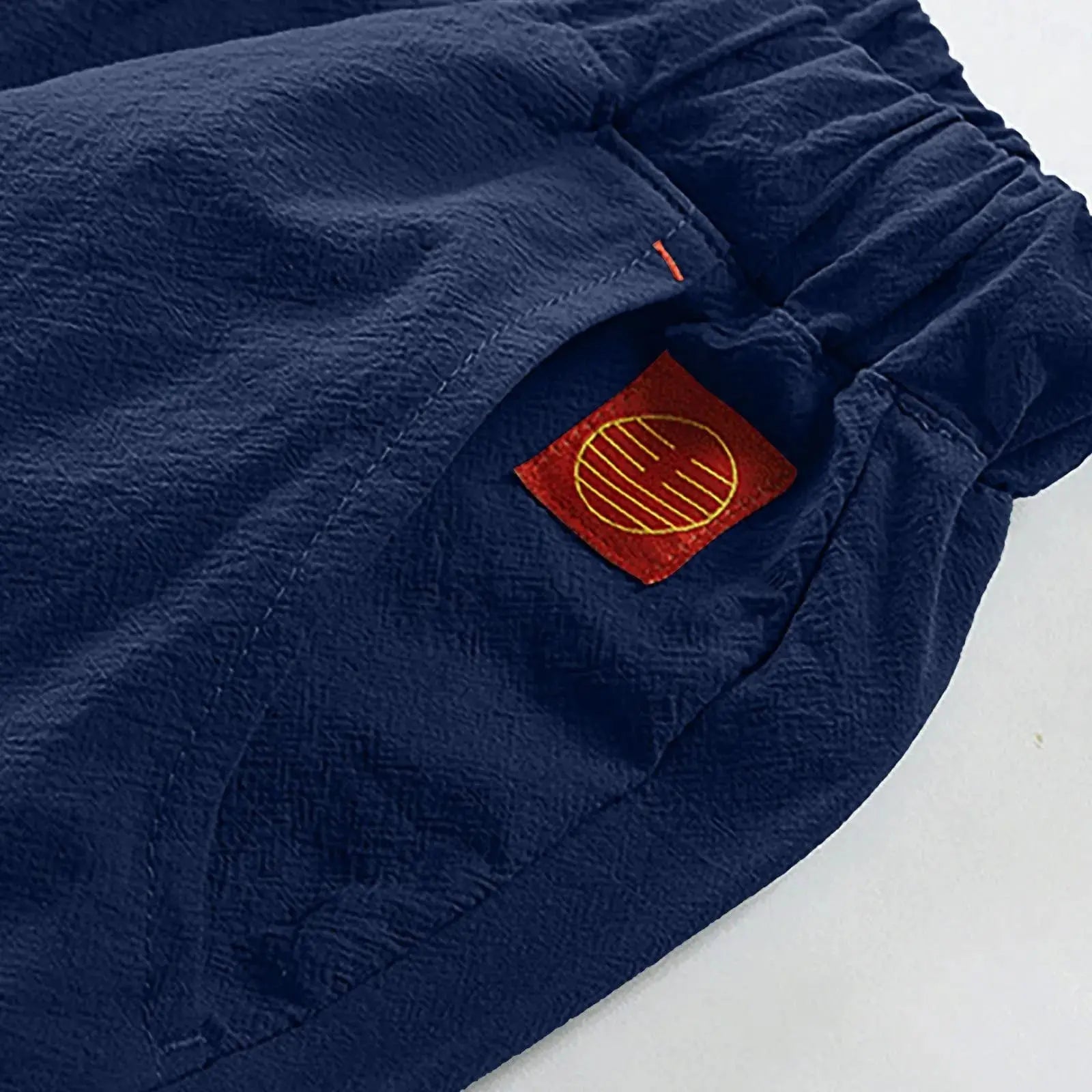 Cotton Linen Men'S Loose Tie Casual Pants Elastic Waist Beach Pants Linen Cropped Pants Suncollections