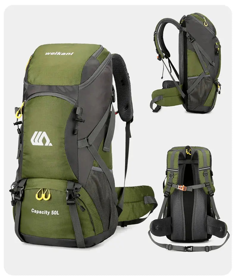 50L Travel Backpack Camping Men Large Hiking Bag Tourist Rucksack Waterproof Outdoor Sports Climbing Mountaineering Bag Luggage - Suncollections