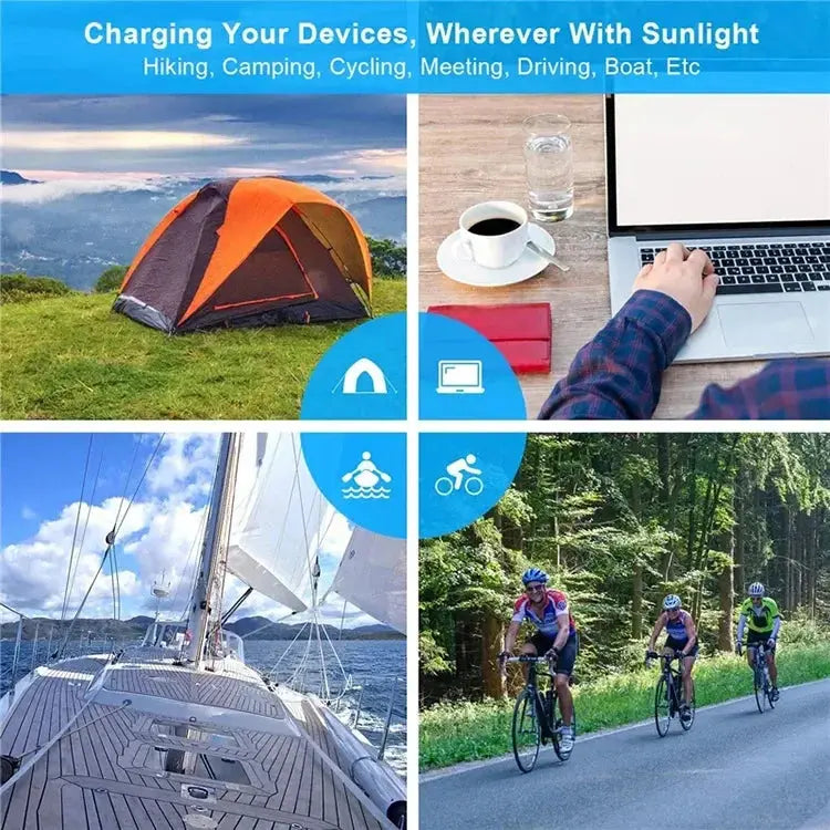 6-fold 800W Foldable solar panel portable solar panels charger USB 5V DC Full time power solar panel mobile power supply - Suncollections