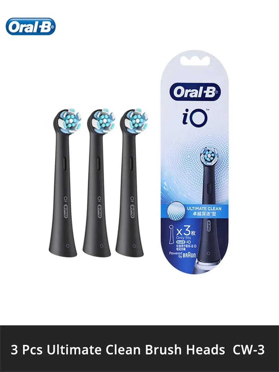 Original Oral-B Toothbrush Head Replacement for iO Series Electric Tooth Brush Soft Bristles Adults Oral Clean Care 3Pcs/Pack - Suncollections