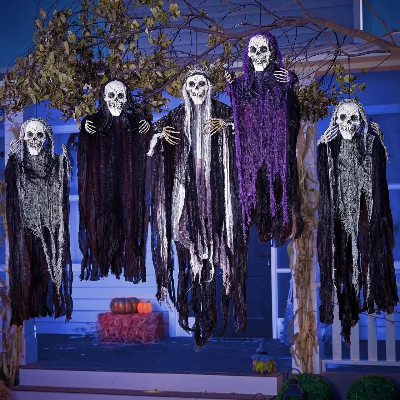Hanging Halloween SkeletonGhosts Decorations Grim Reapers for Halloween Outdoor  Halloween Sound Control Light Up Ghost Suncollections