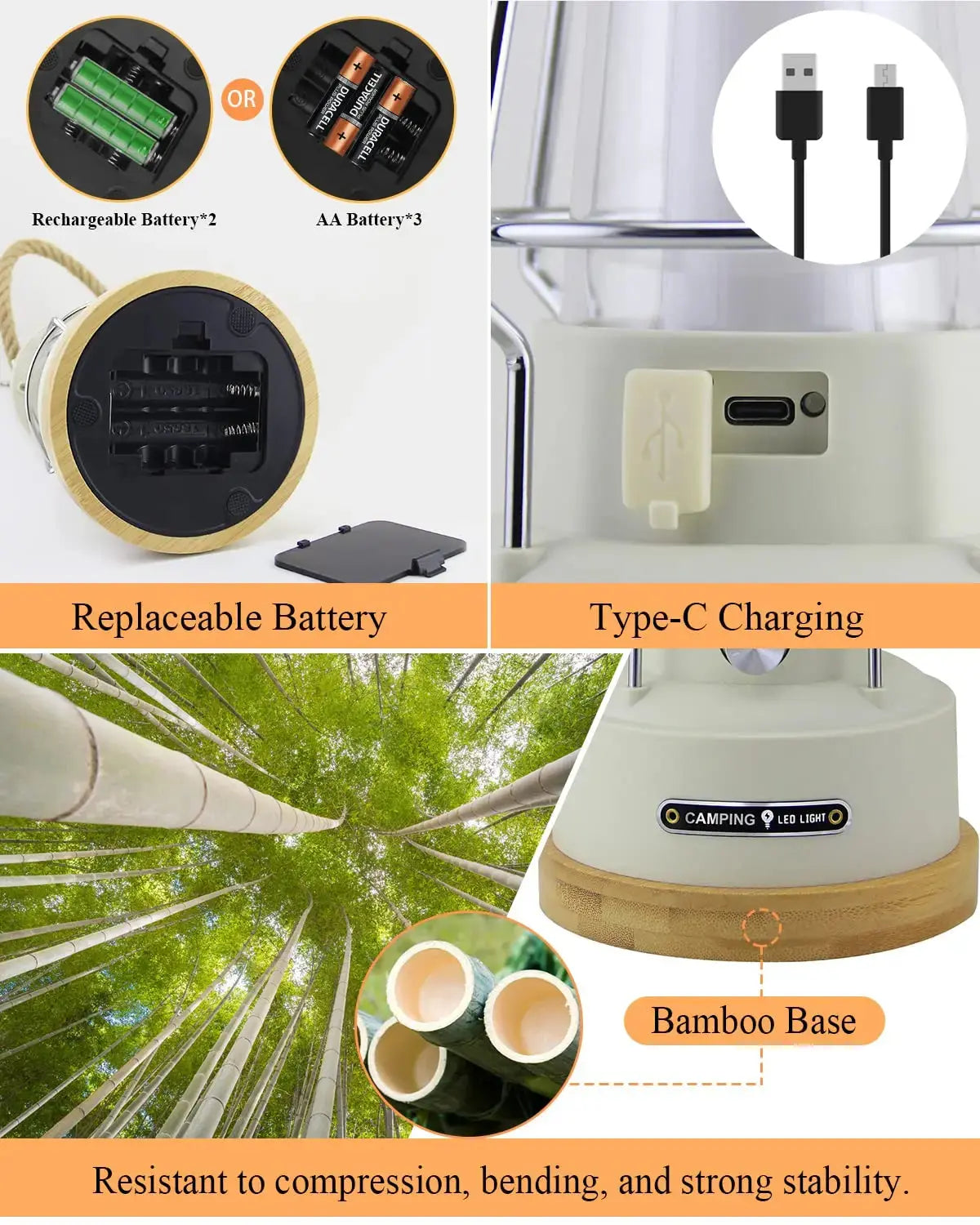 VN Retro Handle Camping Lantern Rechargeable Dimmable LED Vintage Lanterns Battery Powered Waterproof LED Retro Camping Lights - Suncollections