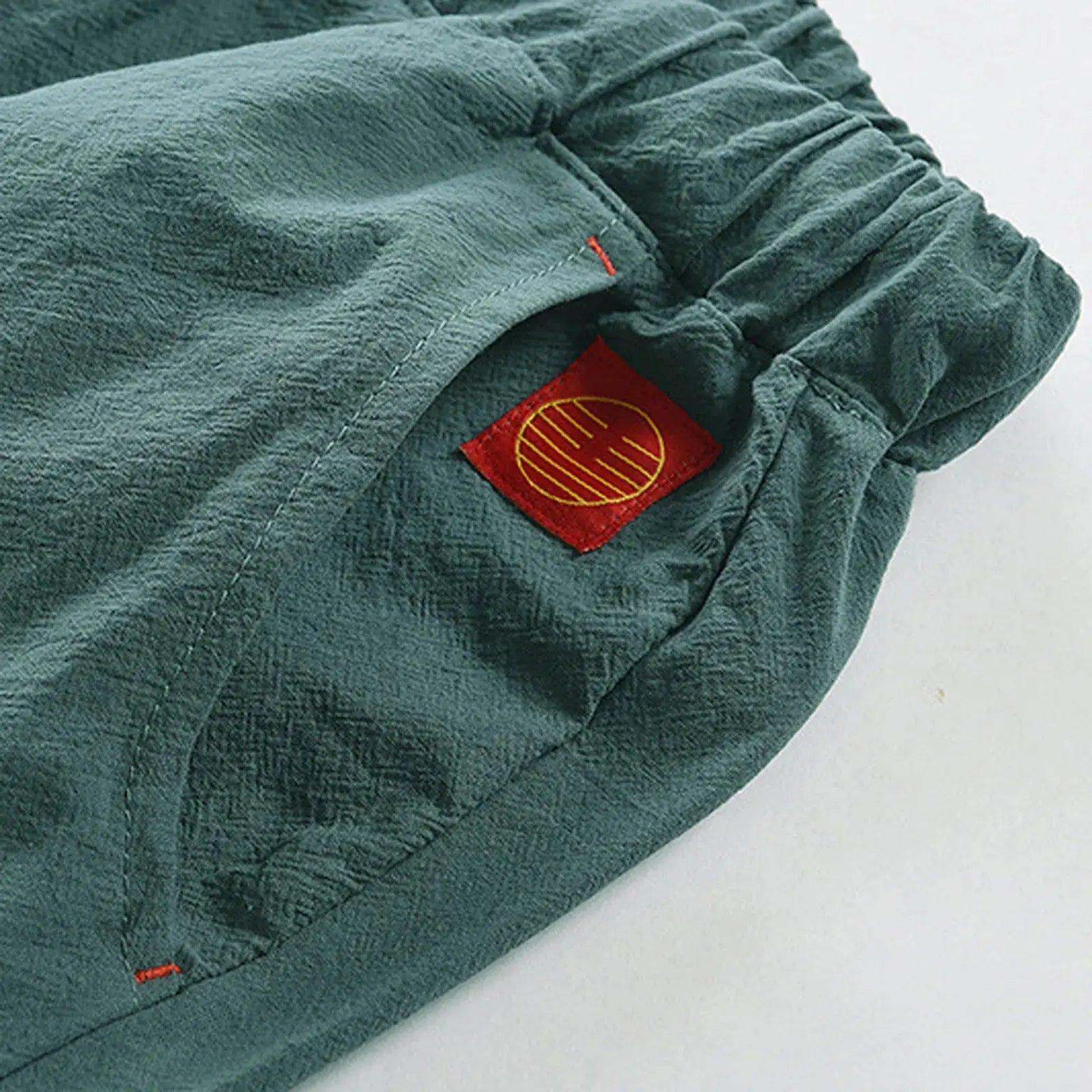 Cotton Linen Men'S Loose Tie Casual Pants Elastic Waist Beach Pants Linen Cropped Pants Suncollections