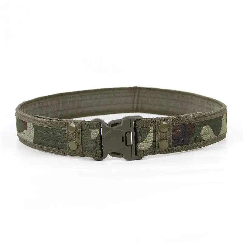1pcs Army Style Combat Belt Quick Release Tactical Belt Fashionable Easy and Comfortable Men's Canvas Belt Outdoor Waist Trainer - Suncollections