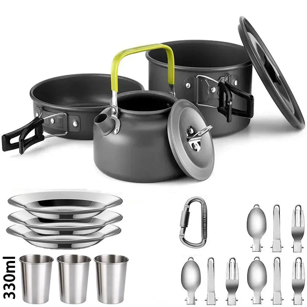 Camping Cooking set Camping Cookware Travel Tableware Outdoor Picnic Set Teapot For 2-3 Peaple Non-stick pots assorted sets - Suncollections
