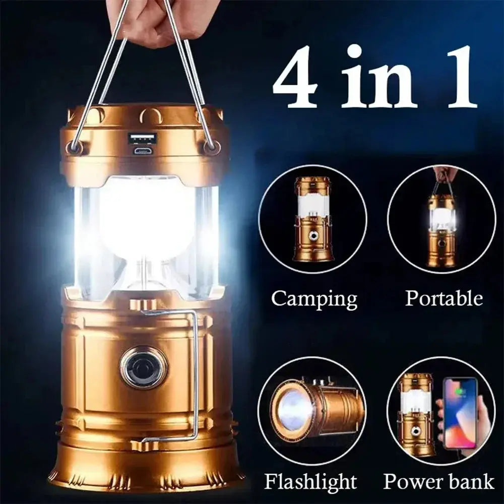 Solar LED Portable Lantern Torch Lamp Multi-function Outdoor Solar Waterproof Camping Emergency Tent Lamp for Outdoor Lighting - Suncollections