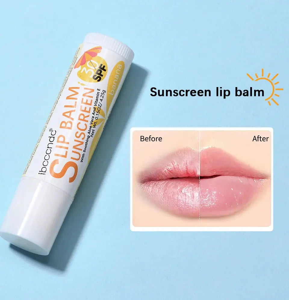 1 Piece Sunscreen Lip Balm SPF 30 UVA Protection Lips Moisturizer Watermelon Coconut Banana Flavor Colorless Lipstick Sun Care - Suncollections
