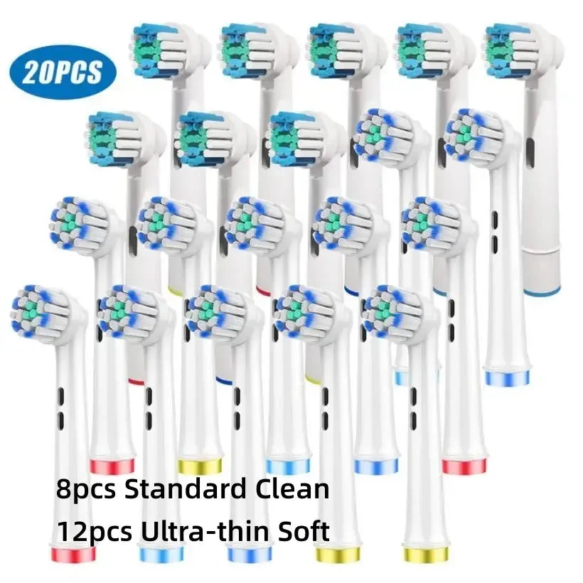 16/20PCS Brush Head nozzles for Oral B Electric Toothbrush Replacement Head Refill Sensitive Floss Cross Action for Oralb - Suncollections