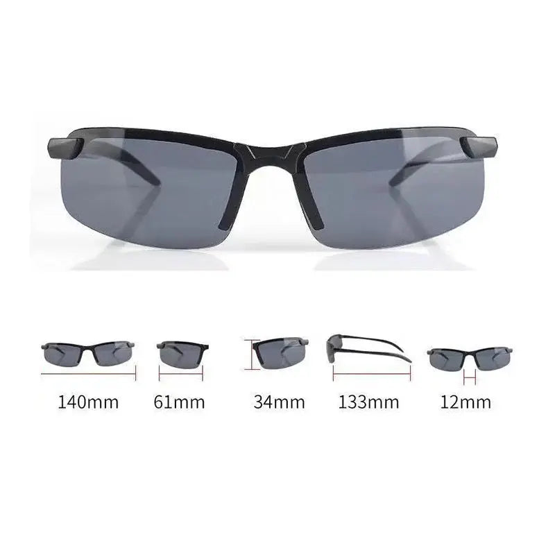 Night Vision Glasses Men Anti-Glare Driving Half Frame Sunglasses for Driver Outdoor Sport Goggles Women Day and Night Eyewear - Suncollections