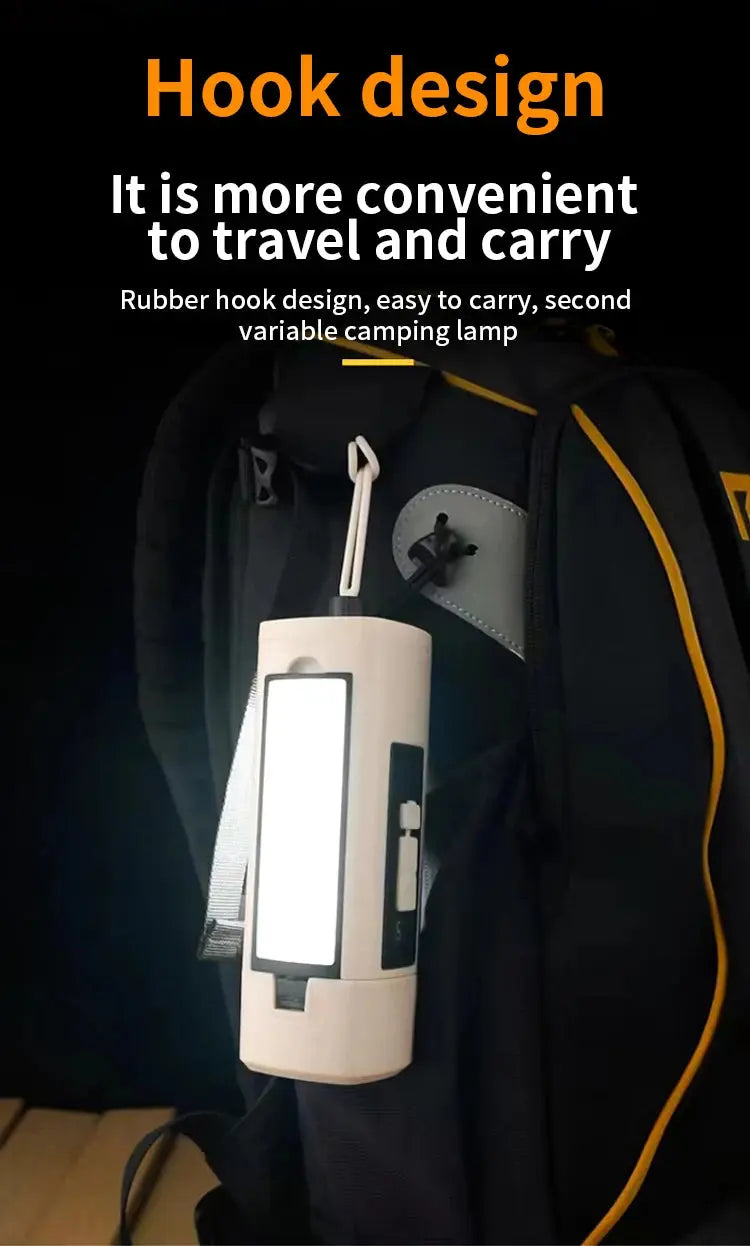 Folding Outdoor Camping Light Portable Rechargeable Hanging Tent Hanging Lantern with Battery Display Emergency Car Outdoor Lamp - Suncollections