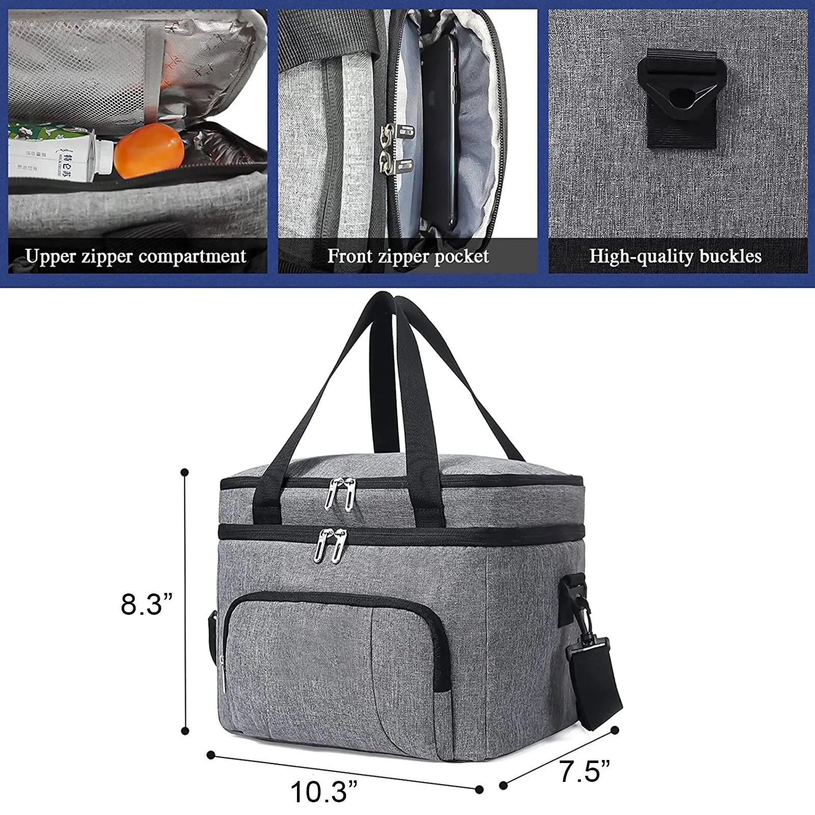 Double Insulated Lunch Bag Layer Portable Thermal Lunch Box - Suncollections