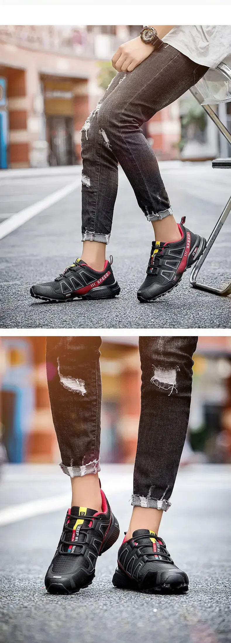 Men‘s Waterproof Hiking Shoes Outdoor Trainers Lace-up Climbing Shoes Women Trekking Sneakers Anti-slip Hunting Tactical Sneaker Suncollections