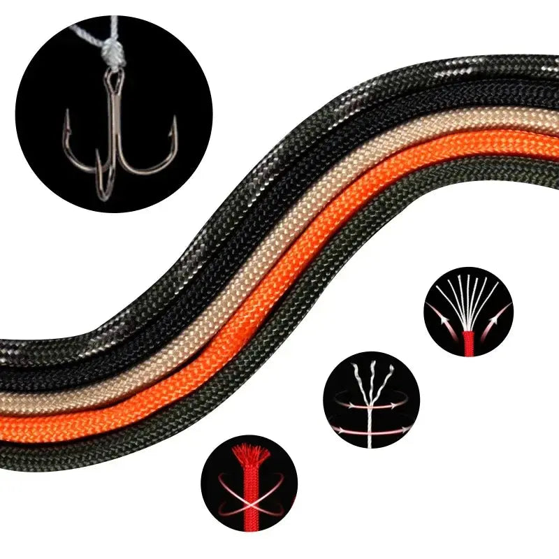 550 Paracord 7 Strand 4mm Military Tactical Parachute Cord Camping Accessories Outdoor Survival DIY Bracelet Rope - Suncollections