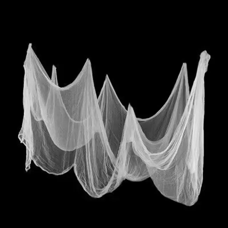 Halloween Decoration Gauze Black White Tattered Cloth With Blood Stains Stained Cloth for Decor Haunted House Secret Rooms Props Suncollections